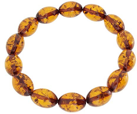 Armband - Olive 14x10 mm - Bernstein -,