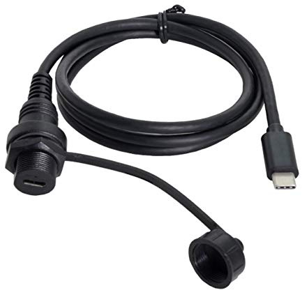 cablecc Wasserdichtes USB-C-Typ-C-USB-3.1-Verlängerungskabel für Armaturenbrett-Panel, 100 cm, für Smartphone, GPS-Gerät, Auto-Stereo