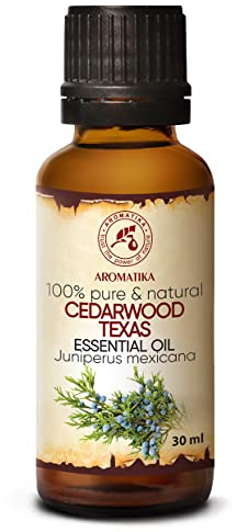 Ätherisches Zedernöl USA 30ml - Juniperus Mexicana - Zedernholzöl - Aromatherapie Öl für Diffusers und Duftlampe - Seifenherstellung - Haut & Haare - Reines Zedernöl - Duftöle