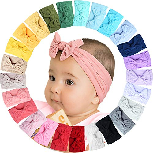 25PCS Baby Bows Headbands For Baby Girls,Newborn Hairbands Hair Accessories