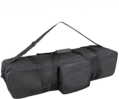 BOLLUMA Carry Case Bag, Heavy Duty Photography Studio Lighting Equipment Bag - 43x10x9/110x26x22cm, Portable, Water-repellent, Shockproof, Extra Side Pocket