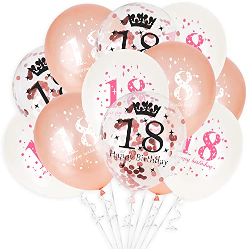 GoldRock Luftballons 18 Geburtstag Deko, 15 Stück Luftballons 18. Geburtstag Mädchen, 18 Ballon Set, 18. Geburtstags Junge, 18. Luftballons Geburtstagsdeko für Junge Mädchen Party,Tisch Dekoration