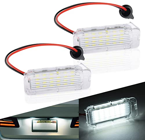 URAQT LED Number Plate Light, 2 Pcs Error Free License Lamp Taillight, 12V 6500K Rear Lamps for Ford Focus Fiesta Mondeo Kuga S-Max C-Max