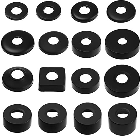 2 Stück Ø 25mm (3/4) Abdeckrosette Schwarz, Rosette, Rohrabdeckung, Rosette Wasserhahn, Abdeckrosette Edelstahl, Rosetten für Duscharmaturen,Wasserhähne,Heizkörper(Schwarz, 66 * 40)