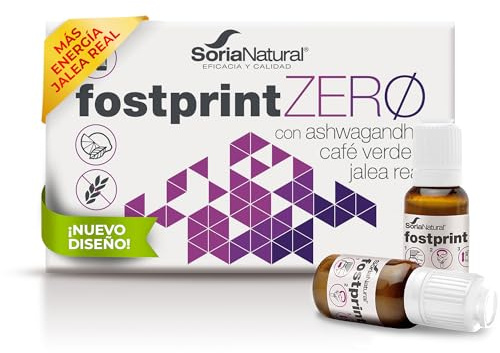 Soria Natural Fostprint Zero – Energía sin Azúcar – Jalea Real, Ashwagandha, Propóleo, Café Verde y Vitaminas – Reduce el Cansancio y Mejora el Rendimiento Mental – 15 Viales