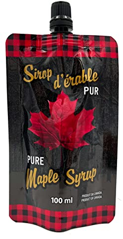 Sirop d'érable du Canada en Pochette de 100 ml - Pratique avec bec verseur - 100% pur - Les Trésors d'érable