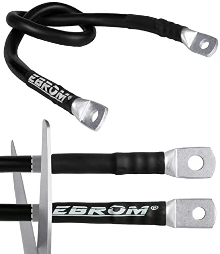 EBROM NSGAFÖU speciale cavo batteria 70 mm² cavo di massa (-) meno cavo + occhielli/capicorda M8/M10/M12 – cavo molto robusto e resistente – a scelta: 70 mm2, 600 cm capicorda 2 x M10