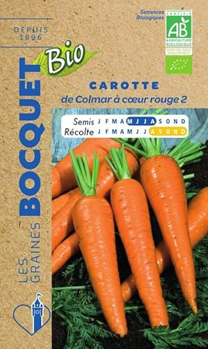 Sachet de graines de Carotte de Colmar À Coeur Rouge 2 Bio- Certifiée ECOCERT FR-BIO-01-2g - Les Graines Bocquet