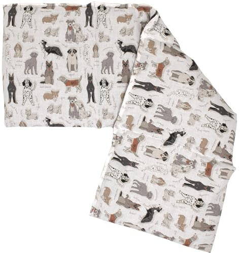 Bio-Bio 4-Kammer Dinkelkissen 20x60cm - Bio-Füllung & Bio-Stoff Liebe Hunde- Wärmekissen Körnerkissen