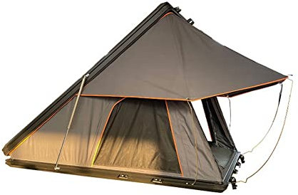 BebeXi Tienda campaña Coche Tienda de Techo de Aluminio para 2 Personas, Senderismo, Carga, Carcasa Dura, se Adapta a Camiones SUV, Tienda de Techo Triangular Dorada portátil(Color:0,Size:)