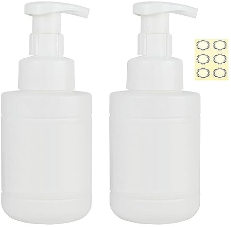 Apstaqeoo 2Pcs 350ml Empty Foaming Soap Dispensers Pump Bottle, Refillable Plastic Liquid Hand Soap Dispenser Travel Containers Storage Holder Toiletries for Cleaning, Cosmetics, Shampoo, Body Wash