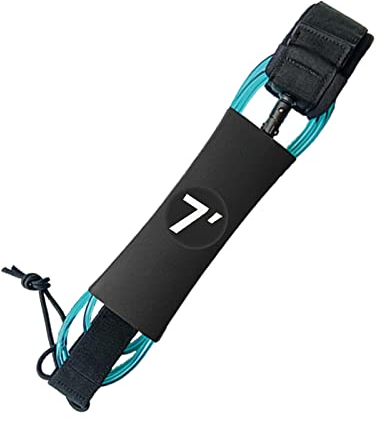Aymzbd Surfbrett Leine, Elastisches Surf Bein Fußseil, Gerade Stand Up Paddle Board Leine, Starke Paddle Board Knöchelriemen Surf Leine für Paddleboard, Floß, Blau, 7Ft