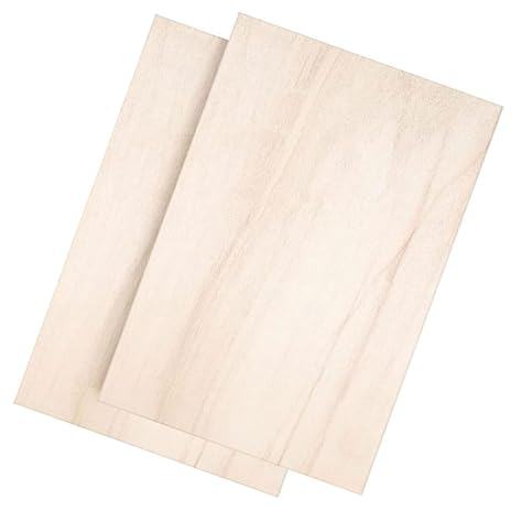 COYOUCO Láminas De Tilo para Artesanías, Láminas De Madera Contrachapada con Superficie Lisa para Grabado Y Corte Láser, Modelos Arquitectónicos, Tinte, 2 Piezas,0.3x30x42cm