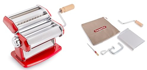 Imperia IPasta Línea Clásica. Máquina para pasta. 100% Made in Italy. Máquina de pasta fresca en acero. Laminadora manual con manivela. Crea láminas para lasagne, tagliolini, fettuccine.