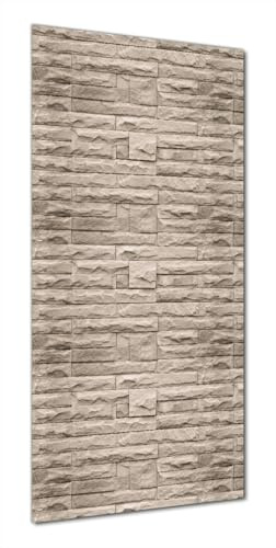 Wallario Selbstklebende Duschrückwand 70 x 180 cm mit Motiv Steinwand grau-braun - Wandverkleidung Fließenersatz mit Hochglanzlaminat in Glasoptik