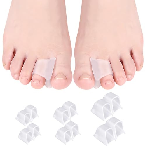 Hasny Gel Toe Separator - 12 Packs Toe Spacers Toe Straighteners with 3 Sizes for Women Men Silicone Toe Separators for Overlapping Toes Bunions Crooked Toes Hammer Toe