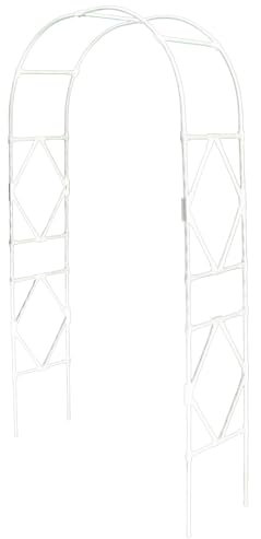 Arche de Jardin avec Treillis Métallique, Treillis for Plantes Grimpantes, Intérieur, Extérieur, Fête(White,210x40x240cm)
