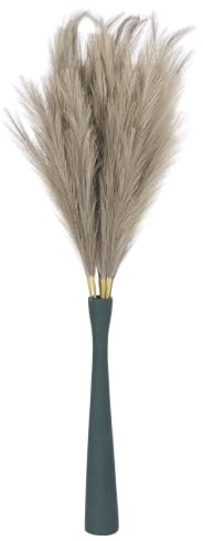 sourcing map Lot de 8 grandes tiges d'herbe de la pampa artificielle pour décoration de maison, mariage, vase, marron, 114 cm