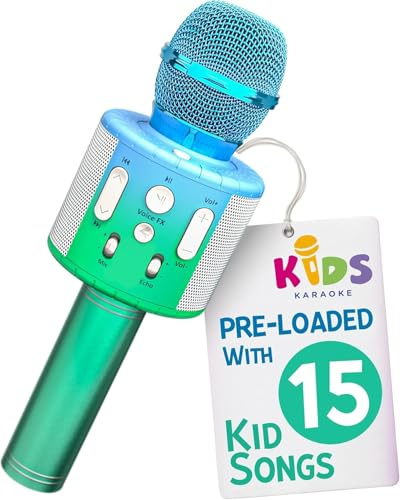 Move2Play, Microphone de karaoké pour enfants | Comprend Bluetooth et comptines pré-chargées | Cadeau d'anniversaire pour filles, garçons et tout-petits