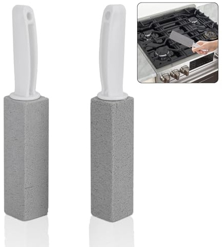 crayBG Lot de 2 pierres ponces de nettoyage pour poêle, gris