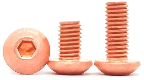 Tornillo de cabeza semicircular de cobre M3-M8, cabeza redonda, perno hexagonal, tornillo de cabeza de seta, 5 piezas, M3x20mm