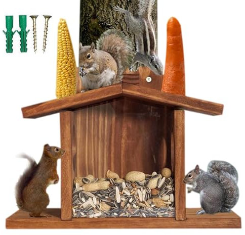 Eichhörnchen Futterhaus, Futterstation, Wetterfest, Metalldach, Eichhörnchenhaus Zum Stellen, Eichhörnchenfutterhaus- Eichhörnchen-Haus Kobel Witterungsbeständig Wahlweise:imprägniert Oder Geflam
