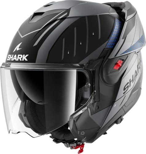 SHARK, Modularer Motorradhelm OXO RYDGER Anthracite Blue Black ABK, XL