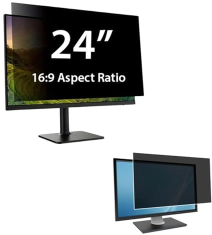24 Computer Privacy Screen Filter for 16:9 Aspect Ratio Monitor, Anti Blue Light Glare Privacy Filter 24 in, Removable Computer Privacy Screen Shield, Privacy Protection film for 24 Computers