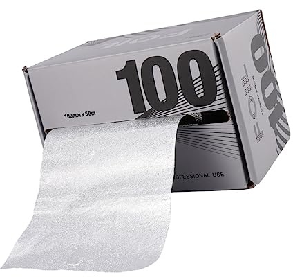 CALLARON Aluminiumfolie Für Haare 120mm x 50m Geprägte Folienrolle Für Haarfärbung Friseursalon Einweg Mit Abreißfunktion Praktische Aufbewahrungsbox
