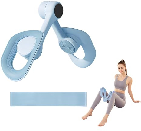 Beckenboden Trainingsgerät - Sportgeräte Zuhause zum Training der Oberschenkel, Oberschenkeltrainer mit Anti Rutsch Design, Postpartum Beckenbodentrainer mit Einem Elastischen Stretchband, Blau