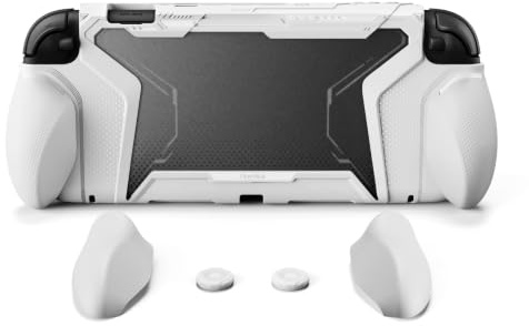 playvital Funda Protectora con Agarre Intercambiable para Nintendo Switch 2 | Carcasa TPU Flexible, Compatible con Dock, Antideslizante y Antigolpes, con Tapas para Joysticks, Serie BEYOND-GRIP, Blanco