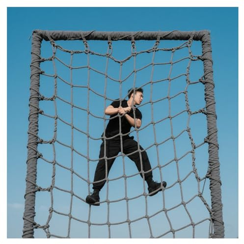 YFQHZDS Kletternetz Für Den Außenbereich, Kletternetz Für Erwachsene, Seilleiter, Hindernisparcours, Baumhauszubehör Für Spielplätze,1 * 2m(3.3 * 6.6ft)