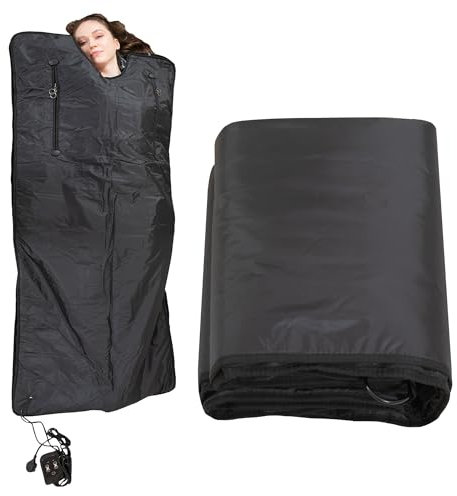 MAXSTRENGTH Infrared Sauna Blanket – Portable Home Sauna for Full-Body Relaxation, Detox & Weight Loss | Adjustable Heat, Bluetooth, Foldable Design (Black, Full Body – 180 x 160 cm)