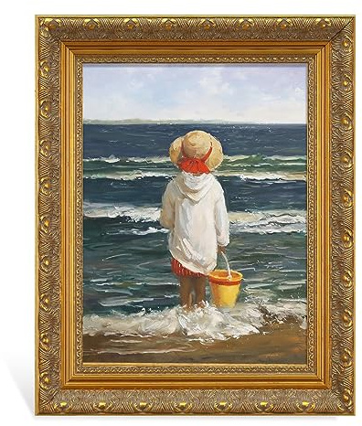 FOLKOR 30x40cm Barockrahmen für Ölgemälde Holzrahmen ohne Glas Gold