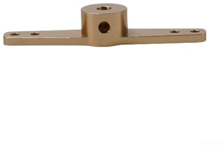 Aluminium Alloy Double Steering Rudder Tiller Arms For RC Model Car And Boat, Fits 3.1mm 4.1mm 5.1mm Shaft With M2 Screw Mount, For DC Motor Output Shaft, Gold Finish(3.1mm)