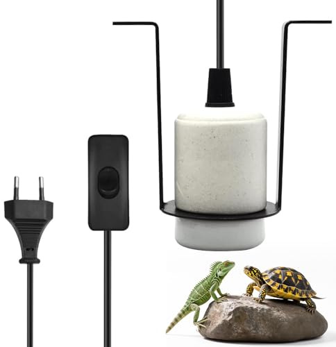 YANGUN Portalámparas de cerámica para reptiles de calor, portalámparas E27, lámpara de terrario, cable de 1,5 m y enchufe, lámpara de calefacción para acuario, reptil, lámpara incandescente UV