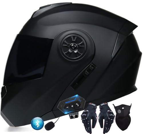 Byroads Motorcycle Helmet Flip-Up Modular Helmets with Bluetooth,DOT/ECE Approved Helmet Full Face Helmet Scooter Helmet Crash Helmet Double Anti-Fog Visors Ideal for Men Women