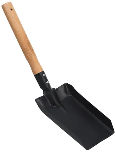 BESTonZON Pala de Hierro Pequeña con Mango de Madera para Jardín Ligera y Portátil para Plantar Excavar y Limpiar Exterior Herramienta Multifuncional para Jardinería y Doméstico