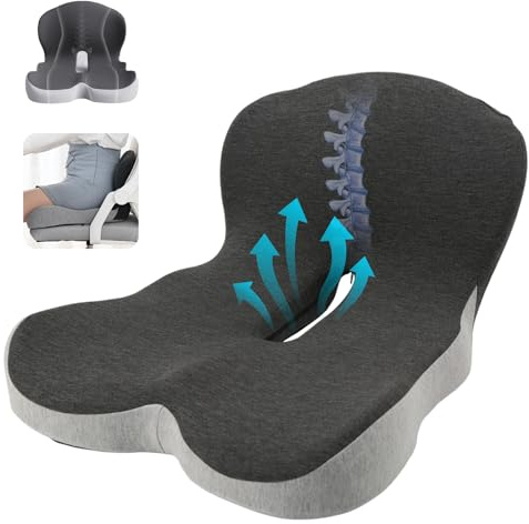 Yolispa Cojín Lumbar Silla Oficina, Respaldo Almohada Lumbar, Cuscino Ergonomico per Sedia da Ufficio, in Memory Foam Soporte Lumbar para Silla de Escritorio y Coche