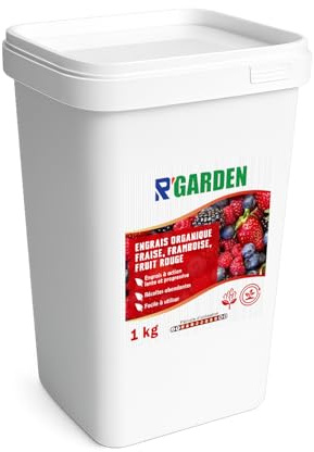 R’GARDEN – Engrais organique Fraise, Framboise & Fruit Rouge – Récoltes abondantes – Action lente et progressive – Fabriqué en France (1Kg)