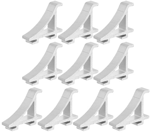 ABOOFAN 10pcs Aluminum Refrigerator Shelf Clips Support Hooks for Freezer and Fridge Cooler Brackets Brace Replacement Accessories