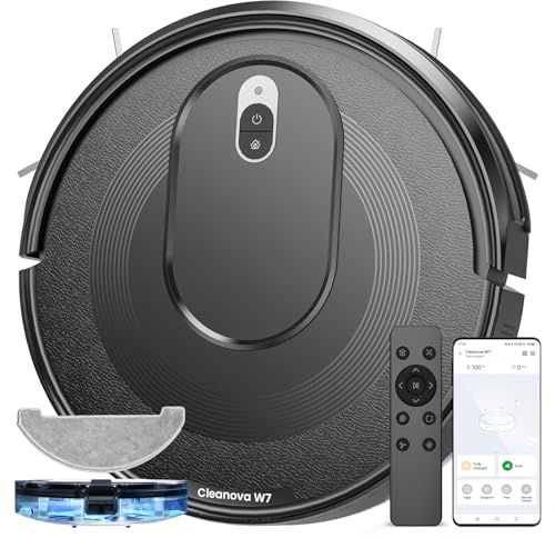 Vexilar W7 Saug und Wischroboter 3 in 1, Saugroboter mit Wischfunktion, 4000Pa, 120Mins Max, Bürstenloses Düsendesign, Schlank & Geräuscharm Roboterstaubsauger ideal für Tierhaare, Hartböden, Teppich