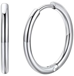 FaithHeart Orecchini da Uomo e da Donna, 16mm Huggie Orecchini a Cerchio, Acciaio Chirurgico 316L, Regalo per Lui, Impermeabile Anti-allergico, Confezione Regalo Inclusa