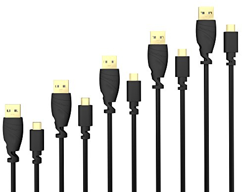 KabelDirekt – 5 x 1 m Cavo Micro-USB (USB 2.0, connettore USB-A a connettore Micro-B, per la Carica e la Sincronizzazione, Nero)