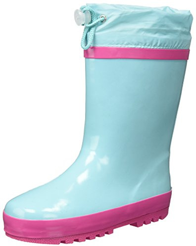 Playshoes Pluie Basic, Bottes en Caoutchouc Naturel avec Doublure Chaude Mixte Enfant - Turquoise (tuerkis 15) - 32/33 EU