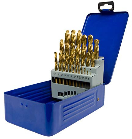UK Drills HSS Titanium Coated Drill Bit Set 25 Pieces Jobber 1.0mm to 13.0mm