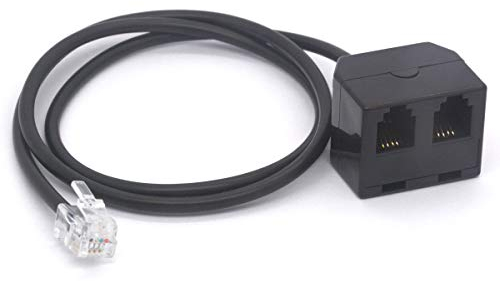 Tomost RJ9 Headset Splitter 4P4C Stecker auf 2 RJ9 Buchsen für Plantronics, Jabra, Hot Desking Bürotelefone