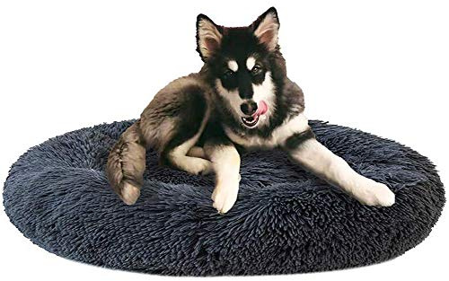 Monba Premium Orthopädisches Haustierbett für große und extra große Hunde,Donut Hundebett Weiches Plüsch Rundes Hundesofa mit Wasserfeste Unterseite,Hundekörbchen waschbar