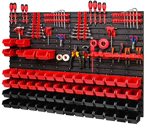 Lagersystem 780x1152mm Stapelboxen Wandregal Sichtlagerkästen Schüttenregal 62 Boxen