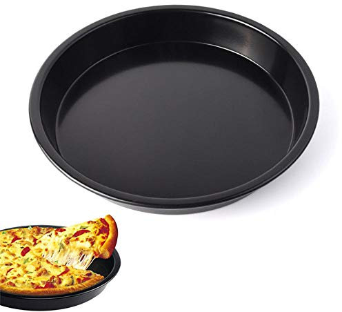 DUORUI - Teglia per Pizza Rotonda, Antiaderente, Funzionale, Nero